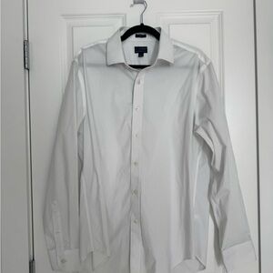 J. Crew White Men's Dress Shirt - Classic Button-Down Flex Wrinkle Free Large